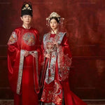 Load image into Gallery viewer, Chinese Wedding Apparel Ming Dynasty Hanfu Wedding Dress with Ancient Rhyme: Men and Women in Tang Suit Couple
