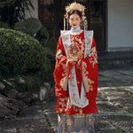 Load image into Gallery viewer, Ming Dynasty Hanfu Wedding Dress 2022 New Couple Show Hefu Chinese Ancient Wedding Dress Full Set Fengguan Xiapei Wedding Dress
