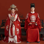 Load image into Gallery viewer, Chinese wedding dress Red Hanfu Ming wedding Chinese wedding bride wedding dress men and women couples set Performance dress
