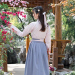 Muatkan imej ke dalam penonton Galeri, Hanfu Dress Female Improvement Chinese Style Costume Fairy Elegant Fresh and Elegant Student Retro Skirt Suit | Tryst Hanfus
