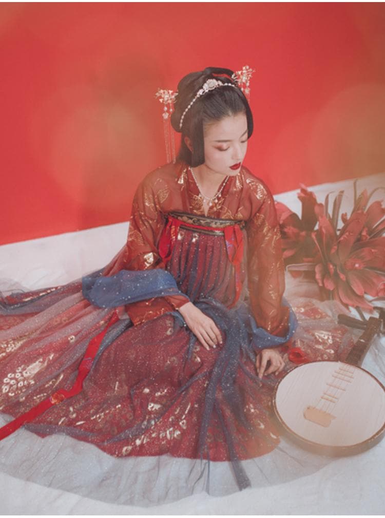 A very temperamental Chinese traditional cultural costume female Hanfu, it looks noble and elegant like a fairy. Tryst Hanfus  is the best Hanfu brand in China, a model of modern Hanfu. Enjoy the temptation of uniforms brought by fairy skirts. Give a Hanfu costume. Gift for your girlfriend,hanfu dress