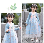 Load image into Gallery viewer, Chinese traditional dress for girls modern hanfu kids tang clothing embroidery fairy hanfu costume for children hanfu dress Kids  | Tryst Hanfus
