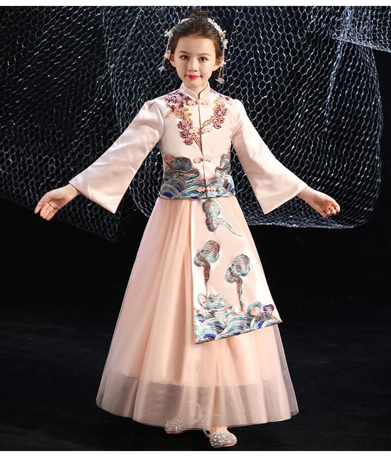 Chinese Hanfu  Dress For Girls Dresses Kids Clothes Wedding Events Flower Girl Dress Birthday Party Costumes Children Clothing | Tryst Hanfus