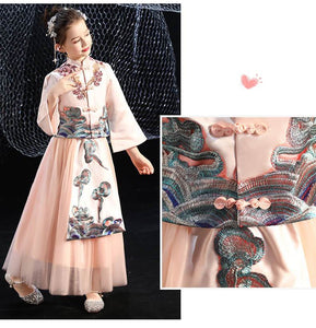 Chinese Hanfu  Dress For Girls Dresses Kids Clothes Wedding Events Flower Girl Dress Birthday Party Costumes Children Clothing | Tryst Hanfus