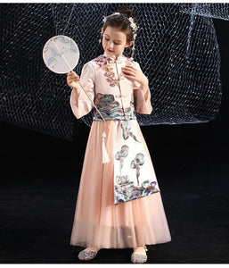 Chinese Hanfu  Dress For Girls Dresses Kids Clothes Wedding Events Flower Girl Dress Birthday Party Costumes Children Clothing | Tryst Hanfus