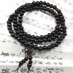 Muatkan imej ke dalam penonton Galeri, Black/Red 108 Beads 8mm Sandalwood Buddhist Jewelry Buddha Wood Prayer Bead Mala Unisex Men Bracelets &amp; Bangles Jewelry Bijoux
