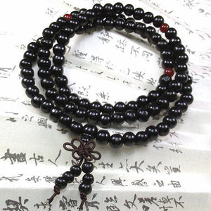 Black/Red 108 Beads 8mm Sandalwood Buddhist Jewelry Buddha Wood Prayer Bead Mala Unisex Men Bracelets & Bangles Jewelry Bijoux