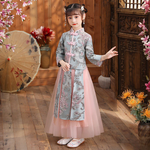 Muatkan imej ke dalam penonton Galeri, Ancient Chinese Costume Fairy Cosplay Hanfu Dress for Girls Girl Noble Princess Costume Folk Dance National Vintage Tang Suit | Tryst Hanfus
