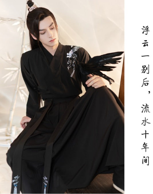 Hanfu Robes Men Traditional Chinese Style Swordsman Stage Cosplay Clothing Man Japanese Samurai Couple Ancient Folk Tang Suit