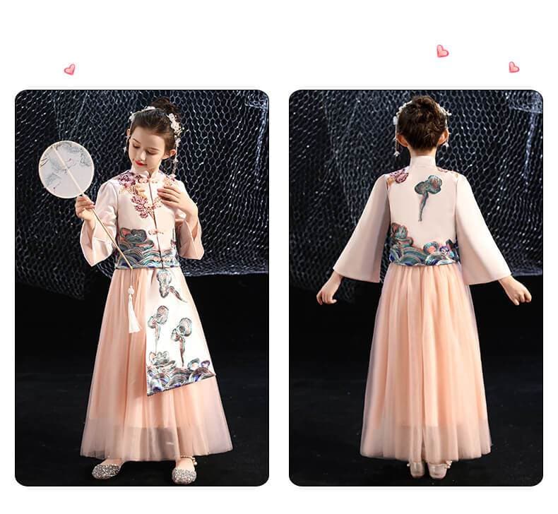 Chinese Hanfu  Dress For Girls Dresses Kids Clothes Wedding Events Flower Girl Dress Birthday Party Costumes Children Clothing | Tryst Hanfus