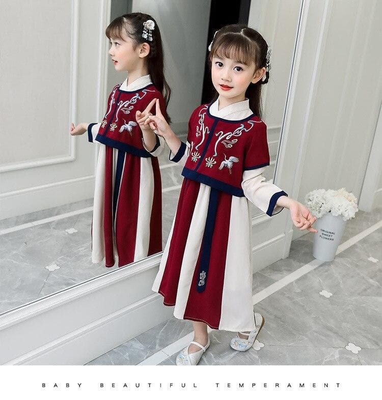 Children Embroidery Hanfu Princess Dress Coat for Girl Ancient Chinese Traditional Fairy Costume Cosplay Outfits Clothes Wear | Tryst Hanfus