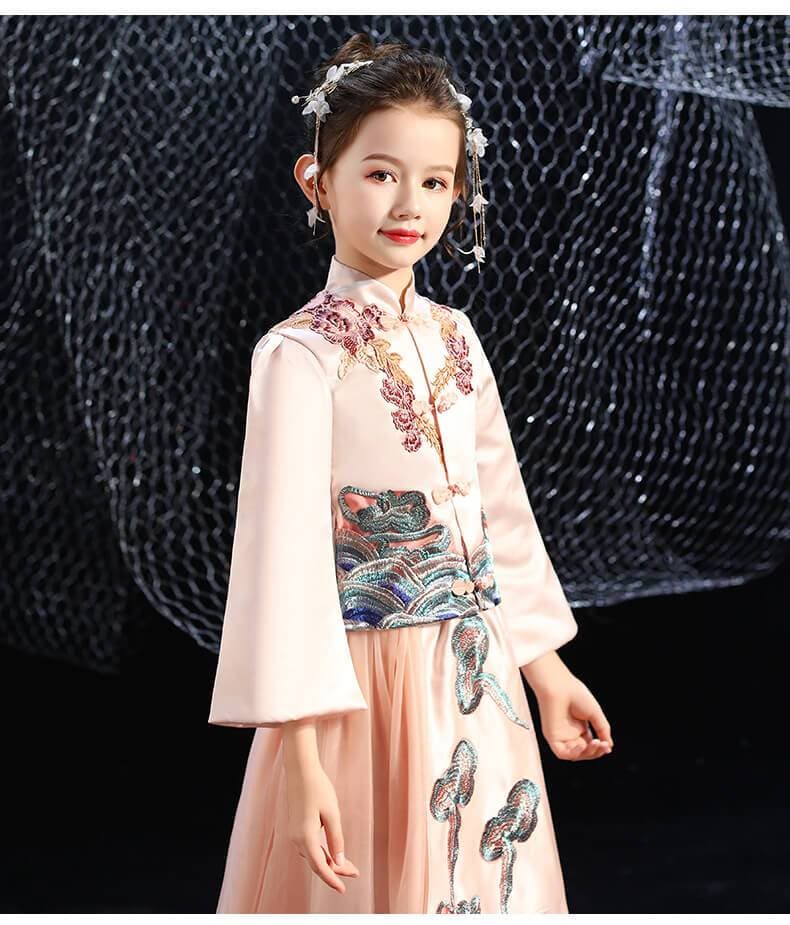 Chinese Hanfu  Dress For Girls Dresses Kids Clothes Wedding Events Flower Girl Dress Birthday Party Costumes Children Clothing | Tryst Hanfus