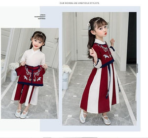 Children Embroidery Hanfu Princess Dress Coat for Girl Ancient Chinese Traditional Fairy Costume Cosplay Outfits Clothes Wear | Tryst Hanfus