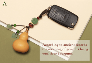 Natural old gourd Fengshui car keychain pendant pendant men and women safe lucky charm creative bag pendant