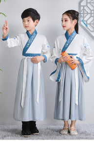 Children Ancient Costume Hanfu Boys Girls Traditional Chinese Folk Dance Clothes Retro Embroidery Dress Stage Performance Wear | Tryst Hanfus