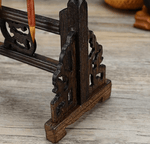 Load image into Gallery viewer, Solid Wood Calligraphy Writing Penholder Study Four Treasure 12 Hangers Durable Wenge Wooden Painting Brush Holder
