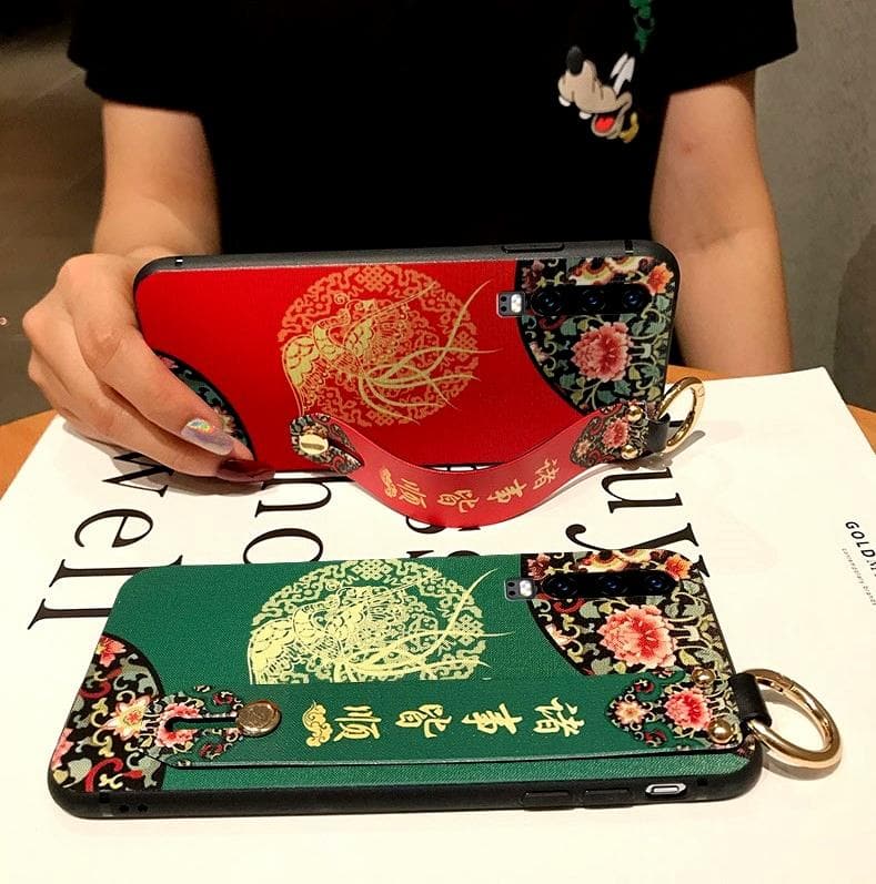 Good luck with everythingTPU Case For HUAWEI iPhone Pro Max Vintage Phoenix pattern Necklace Shoulder Strap Cord Stand Cover