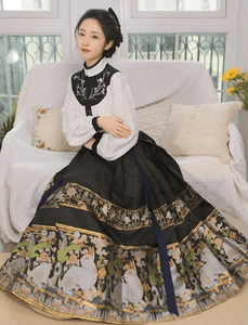 Traditional Chinese Women Horse Skirt Hanfu Suit Spring Autumn New Cosplay Dressing Satin Novelty Stage Performance Clothing | Tryst Hanfus