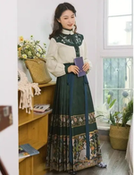 Muatkan imej ke dalam penonton Galeri, Traditional Chinese Women Horse Skirt Hanfu Suit Spring Autumn New Cosplay Dressing Satin Novelty Stage Performance Clothing | Tryst Hanfus Uniform temptation Hanfu temptation
