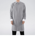 Lade das Bild in den Galerie-Viewer, Chinese style men&#39;s long shirt with diagonal button 丨Tryst Hanfu &amp; Cheongsam
