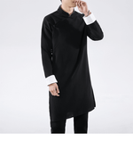 Lade das Bild in den Galerie-Viewer, Chinese style men&#39;s long shirt with diagonal button 丨Tryst Hanfu &amp; Cheongsam
