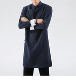 Load image into Gallery viewer, Chinese style men&#39;s long shirt with diagonal button 丨Tryst Hanfu &amp; Cheongsam
