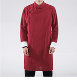 Lade das Bild in den Galerie-Viewer, Chinese style men&#39;s long shirt with diagonal button 丨Tryst Hanfu &amp; Cheongsam
