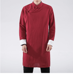 Load image into Gallery viewer, Chinese style men&#39;s long shirt with diagonal button 丨Tryst Hanfu &amp; Cheongsam
