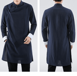 Load image into Gallery viewer, Chinese style men&#39;s long shirt with diagonal button 丨Tryst Hanfu &amp; Cheongsam
