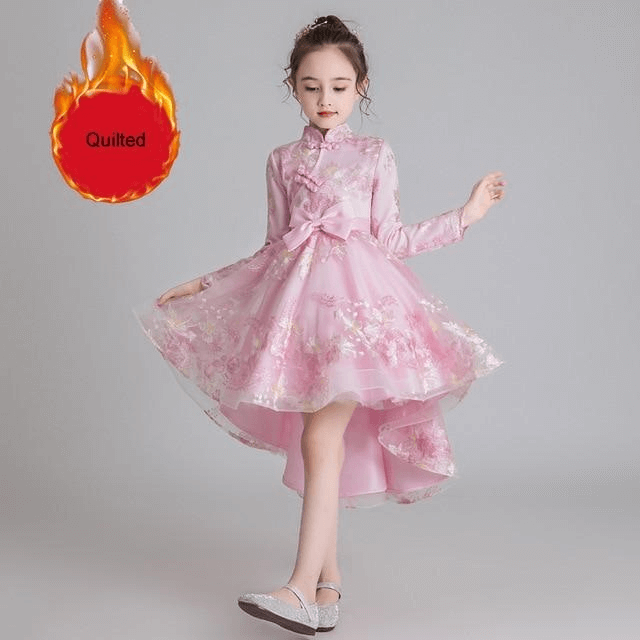 Flower Girl Dress Wedding Dress Birthday Dress Pageant Dresses Lace Embroidery Dress Winter Dress Princess Chinese Style Dress | Tryst Hanfus