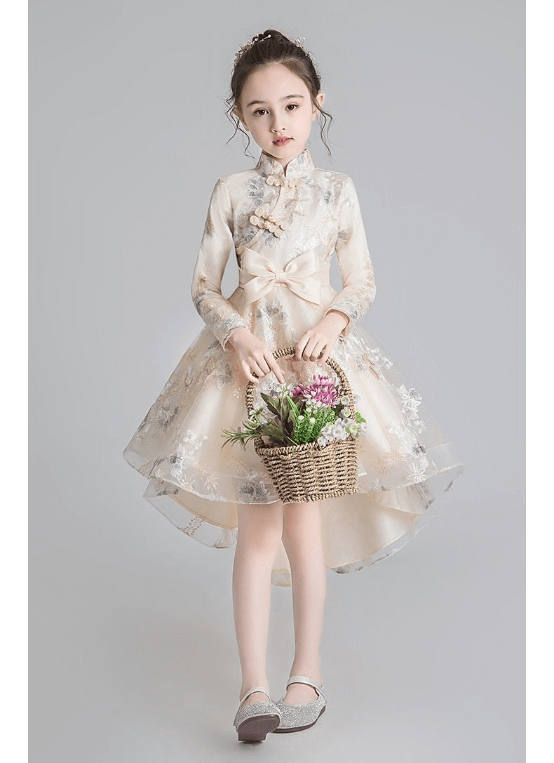 Flower Girl Dress Wedding Dress Birthday Dress Pageant Dresses Lace Embroidery Dress Winter Dress Princess Chinese Style Dress | Tryst Hanfus