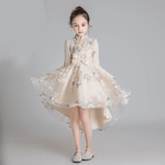 Load image into Gallery viewer, Flower Girl Dress Wedding Dress Birthday Dress Pageant Dresses Lace Embroidery Dress Winter Dress Princess Chinese Style Dress | Tryst Hanfus
