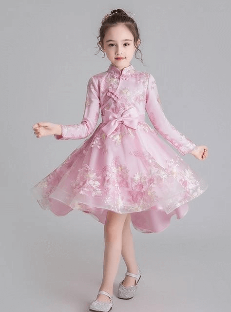 Flower Girl Dress Wedding Dress Birthday Dress Pageant Dresses Lace Embroidery Dress Winter Dress Princess Chinese Style Dress | Tryst Hanfus