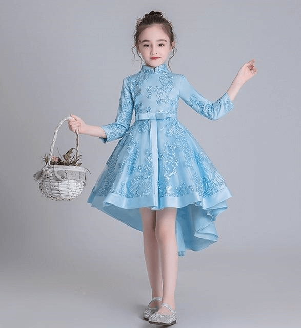 Flower Girl Dress Wedding Dress Birthday Dress Pageant Dresses Lace Embroidery Dress Winter Dress Princess Chinese Style Dress | Tryst Hanfus