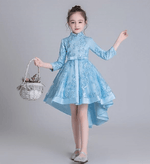 Load image into Gallery viewer, Flower Girl Dress Wedding Dress Birthday Dress Pageant Dresses Lace Embroidery Dress Winter Dress Princess Chinese Style Dress | Tryst Hanfus

