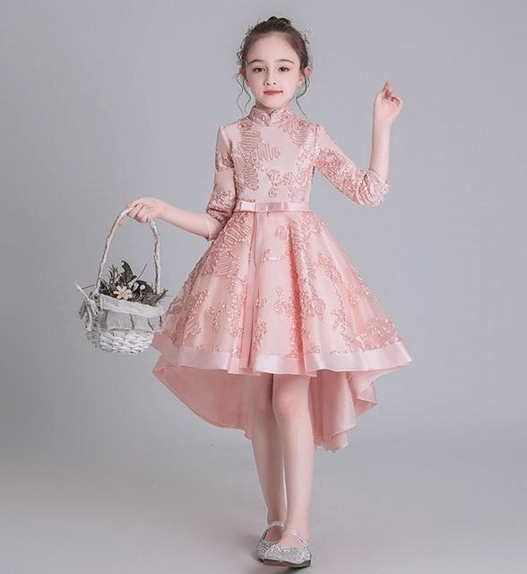 Flower Girl Dress Wedding Dress Birthday Dress Pageant Dresses Lace Embroidery Dress Winter Dress Princess Chinese Style Dress | Tryst Hanfus