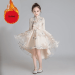 Lade das Bild in den Galerie-Viewer, Flower Girl Dress Wedding Dress Birthday Dress Pageant Dresses Lace Embroidery Dress Winter Dress Princess Chinese Style Dress | Tryst Hanfus
