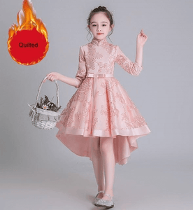 Flower Girl Dress Wedding Dress Birthday Dress Pageant Dresses Lace Embroidery Dress Winter Dress Princess Chinese Style Dress | Tryst Hanfus