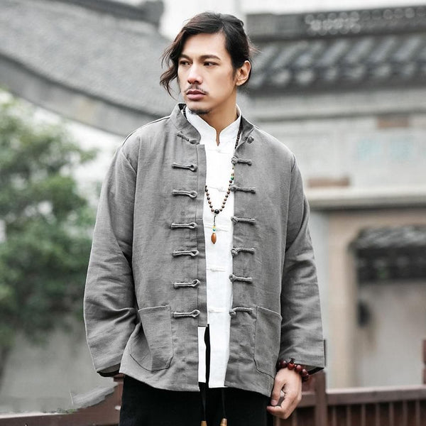 Tang Suit for Men Chinese Traditional Jacket Autumn Casual Linen Full –  Tryst Hanfu & Cheongsam