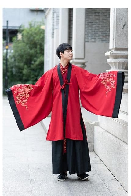A very temperamental Chinese traditional cultural costume male Hanfu, it looks noble and elegant like a fairy. Tryst Hanfus  is the best Hanfu brand in China, a model of modern Hanfu. Enjoy the temptation of uniforms brought by fairy skirts. Give a Hanfu costume. Gift for your boyfriend, men hanfu dress