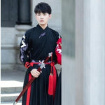 Load image into Gallery viewer, A very temperamental Chinese traditional cultural costume male Hanfu, it looks noble and elegant like a fairy. Tryst Hanfus  is the best Hanfu brand in China, a model of modern Hanfu. Enjoy the temptation of uniforms brought by fairy skirts. Give a Hanfu costume. Gift for your boyfriend, men hanfu dress
