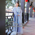 Load image into Gallery viewer, A very temperamental Chinese traditional cultural costume female Hanfu, it looks noble and elegant like a fairy. Tryst Hanfus  is the best Hanfu brand in China, a model of modern Hanfu. Enjoy the temptation of uniforms brought by fairy skirts. Give a Hanfu costume. Gift for your girlfriend, hanfu dress
