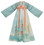 Lade das Bild in den Galerie-Viewer, Children Hanfu girl brocade scale chest dress fairy Chinese style koi embroidery spring and summer ancient performance clothing | Tryst Hanfus
