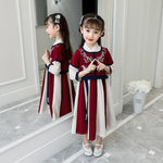 Muatkan imej ke dalam penonton Galeri, A very temperamental Chinese traditional cultural costume children Hanfu, it looks noble and elegant like a fairy. Tryst Hanfus  is the best Hanfu brand in China, a model of modern Hanfu. Enjoy the temptation of uniforms brought by fairy skirts. Give a Hanfu costume. Gift for your children, boy and girl Children hanfu dress
