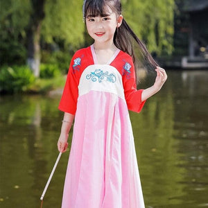 Girls Hanfu kids Clothes Super Fairy Skirt Children Antique Fairy Hanfu Chinese Dress Girl Costume Hanfu baby girl clothes | Tryst Hanfus