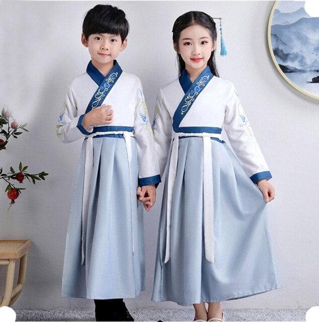 Chinese Kids  Stage Dance Dress Chinese Traditional Costumes New Year Children Tang Suit Performance Hanfu Kids Cheongsam Hanfu | Tryst Hanfus