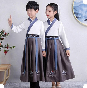 Chinese Kids  Stage Dance Dress Chinese Traditional Costumes New Year Children Tang Suit Performance Hanfu Kids Cheongsam Hanfu | Tryst Hanfus