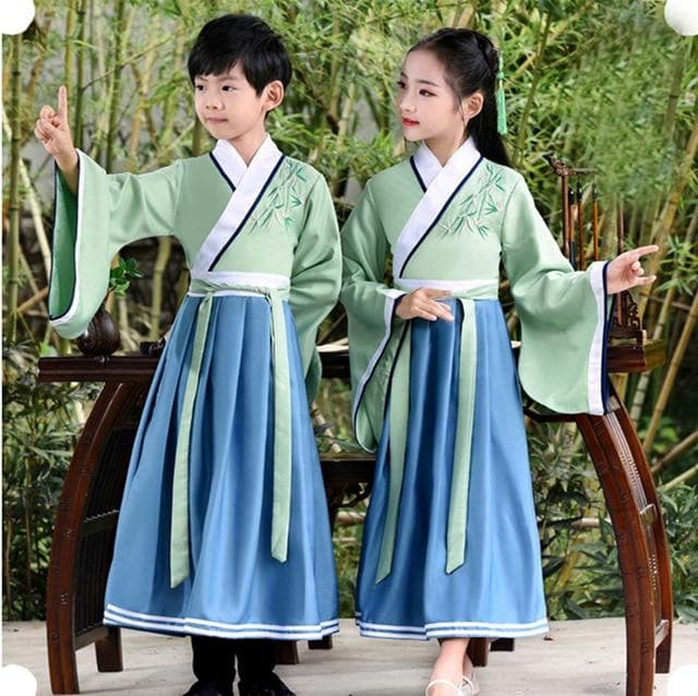 Chinese Kids  Stage Dance Dress Chinese Traditional Costumes New Year Children Tang Suit Performance Hanfu Kids Cheongsam Hanfu | Tryst Hanfus