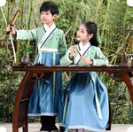 Load image into Gallery viewer, Chinese Kids  Stage Dance Dress Chinese Traditional Costumes New Year Children Tang Suit Performance Hanfu Kids Cheongsam Hanfu | Tryst Hanfus
