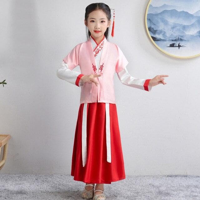 Chinese Kids  Stage Dance Dress Chinese Traditional Costumes New Year Children Tang Suit Performance Hanfu Kids Cheongsam Hanfu | Tryst Hanfus